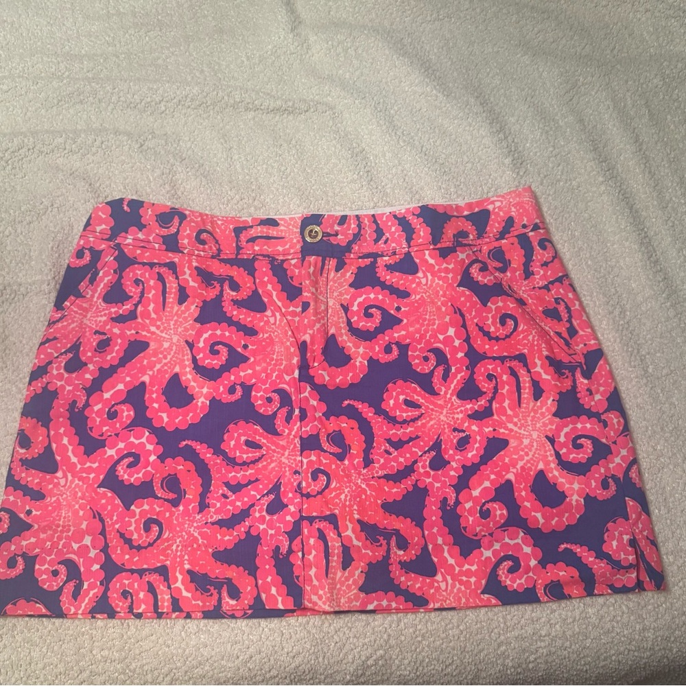 Vibrant Pink and Blue Starfish Skort